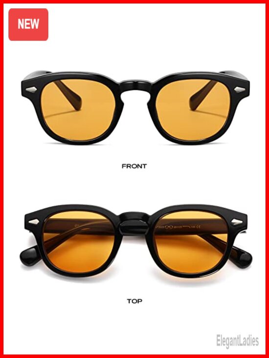 Vintage Retro Round Tinted Sunglasses TR90 Frame UV400 Protection main image 6
